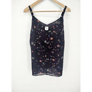 Cabi Purple Floral ruffled Sleeveless Lined sz Med